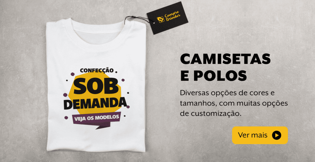 Camisetas e polos confeccionadas sob demanda. Diversas opções de cores e possibilidades de estampa.